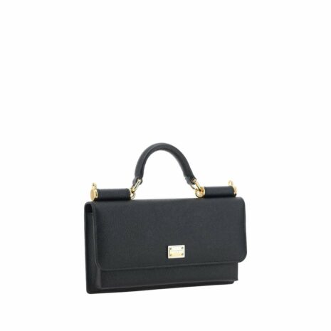 Dolce & Gabbana Sicily Wallet on Chain Women Black Shoulder Bags