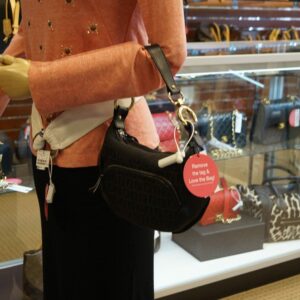 Fendi Zucchino Canvas Black Hobo Shoulder Bag