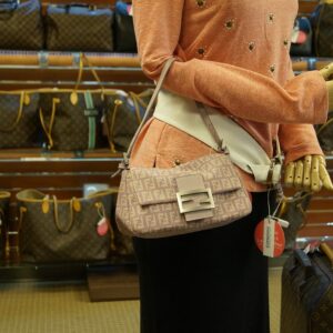 FENDI FF Zucchino Lilac Lavender Baguette Bag - Final Call