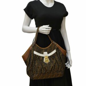 FENDI Chef Zucca Canvas Tote Bag Tobacco Brown