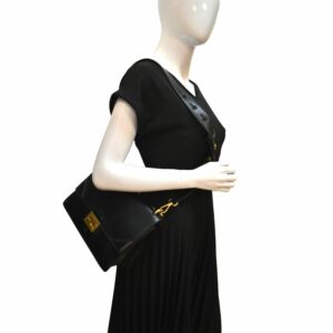 FENDI Kan U Leather Shoulder Bag Black