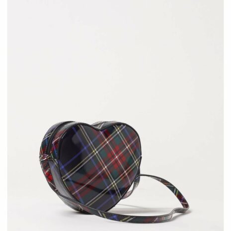 Dolce & Gabbana HeartShaped Plaid Crossbody Bag Kids Blue