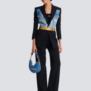 Black Tailored Grain de Poudre Trousers