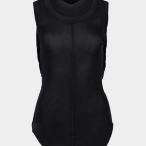 Black Twisted Double-Collar Tank Top