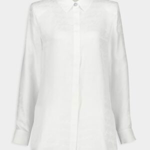 White Jacquard Long-Sleeve Shirt