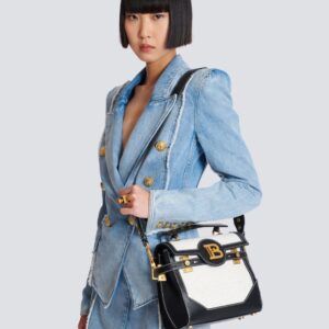 Natural & Black Raffia B-Buzz 23 Bag