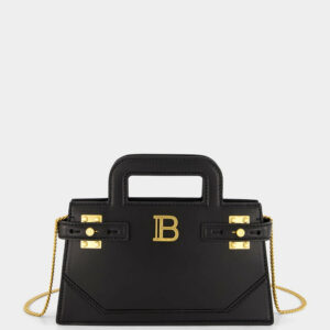 Black Small B-Buzz Top Handle Bag in Calfskin