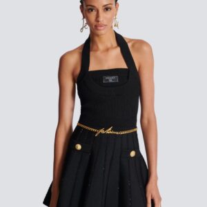 Gold "Je t'aime" Brass Chain Belt