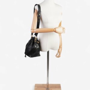 Fendi Mon Tresor Bucket Bag Black Embossed Leather