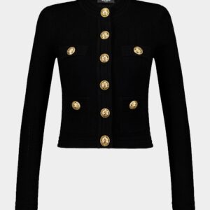 Buttoned Fine-Knit Cardigan