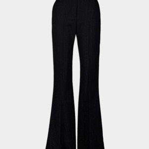 Striped Wool-Blend Flared Trousers