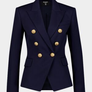Double-Breasted Peak-Lapels Blazer