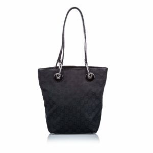 New Gucci Black Canvas Fabric GG Eclipse Tote Bag Italy