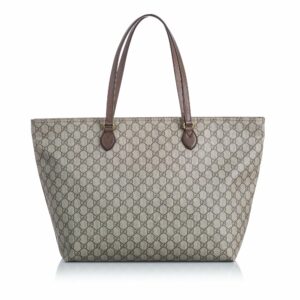 New Gucci Brown GG Supreme Large Ophidia Soft Tote ITALY