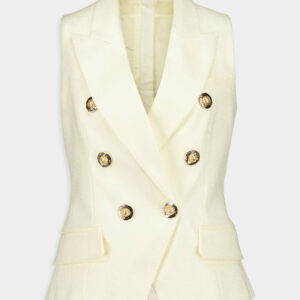 Ecru Sleeveless Tailored Vest