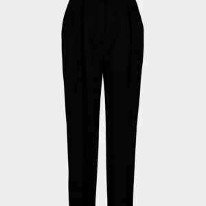 Black High-Waisted Wool Trousers