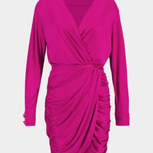 Pink Draped Interlock Jersey Mini Dress