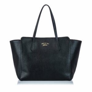 New Gucci Black Others Leather Swing Tote Bag Italy