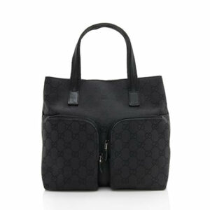 Gucci GG Canvas Leather Double Pocket Mini Tote