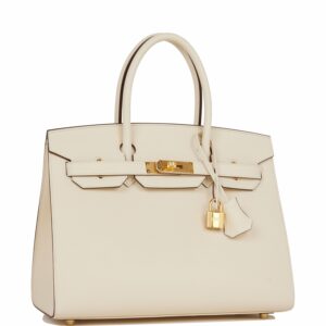 Hermes Birkin 30 Sellier Nata Epsom Gold Hardware
