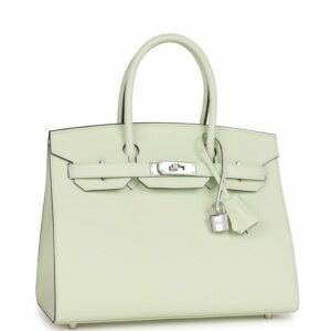 Hermes Birkin 30 Sellier Vert Fizz Epsom Palladium Hardware