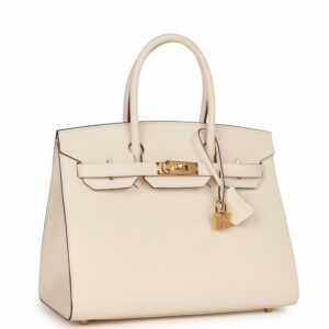 Hermes Birkin 30 Sellier Nata Epsom Gold Hardware
