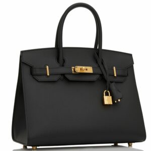 Hermes Birkin 30 Sellier Black Epsom Gold Hardware