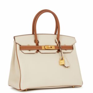 Hermes Special Order (HSS) Birkin 30 Craie and Gold Togo Brushed Gold Hardware