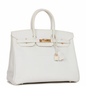 Hermes Birkin 35 White Epsom Gold Hardware