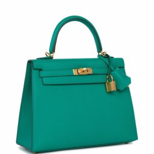 Hermes Kelly 25 Sellier Vert Jade Epsom Gold Hardware