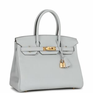 Hermes Birkin 30 Bleu Pale Clemence Gold Hardware