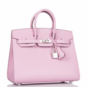 Hermes Birkin 25 Sellier Mauve Sylvestre Epsom Palladium Hardware