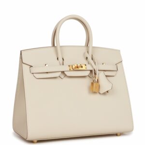 Hermes Birkin 25 Sellier Craie Epsom Gold Hardware