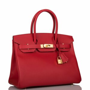 Hermes Birkin 30 Rouge Casaque Epsom Gold Hardware