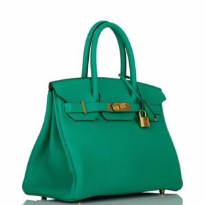 Hermes Birkin 30 Menthe Clemence Gold Hardware