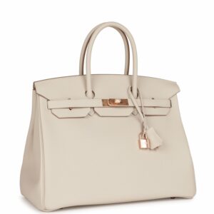 Hermes Birkin 35 Craie Togo Rose Gold Hardware
