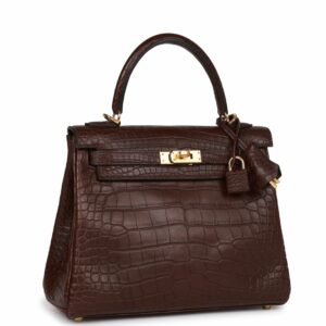 Hermes Kelly 25 Retourne Rouge Sellier Matte Alligator Gold Hardware