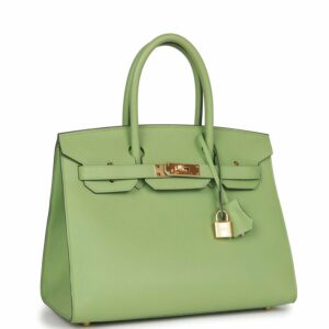 Hermes Birkin 30 Sellier Vert Criquet Epsom Gold Hardware