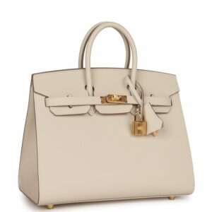 Hermes Birkin 25 Sellier Craie Epsom Gold Hardware