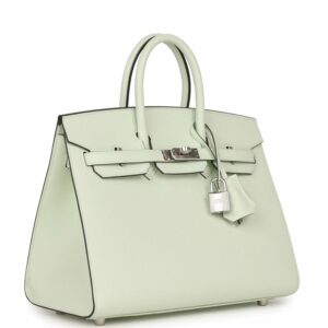 Hermes Birkin 25 Sellier Vert Fizz Epsom Palladium Hardware