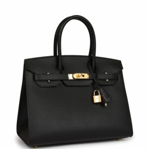 Hermes Birkin 30 Sellier Black Epsom Gold Hardware