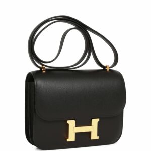 Hermes Constance 18 Black Epsom Gold Hardware