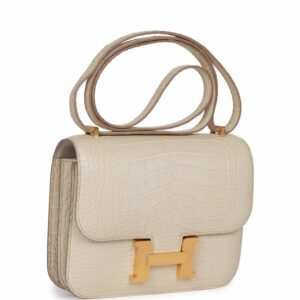 Hermes Constance 18 Beton Matte Alligator Mississippiensis Gold Hardware