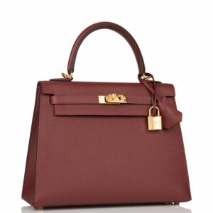 Hermes Kelly 25 Sellier Rouge H Epsom Gold Hardware