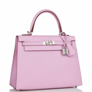 Hermes Kelly 25 Sellier Mauve Sylvestre Epsom Palladium Hardware