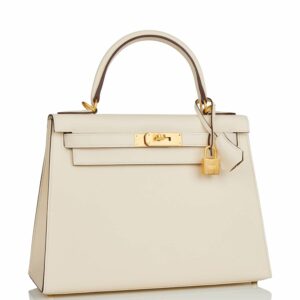 Hermes Special Order (HSS) Kelly 28 Sellier Nata Verso Epsom Brushed Gold Hardware