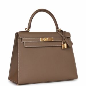 Hermes Kelly 28 Sellier Etoupe Epsom Gold Hardware