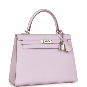 Hermes Kelly 25 Sellier Mauve Pale Epsom Palladium Hardware