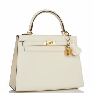 Hermes Kelly 25 Sellier Nata Epsom Gold Hardware