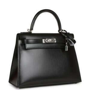 Hermes Kelly 28 Sellier Black Box Palladium Hardware